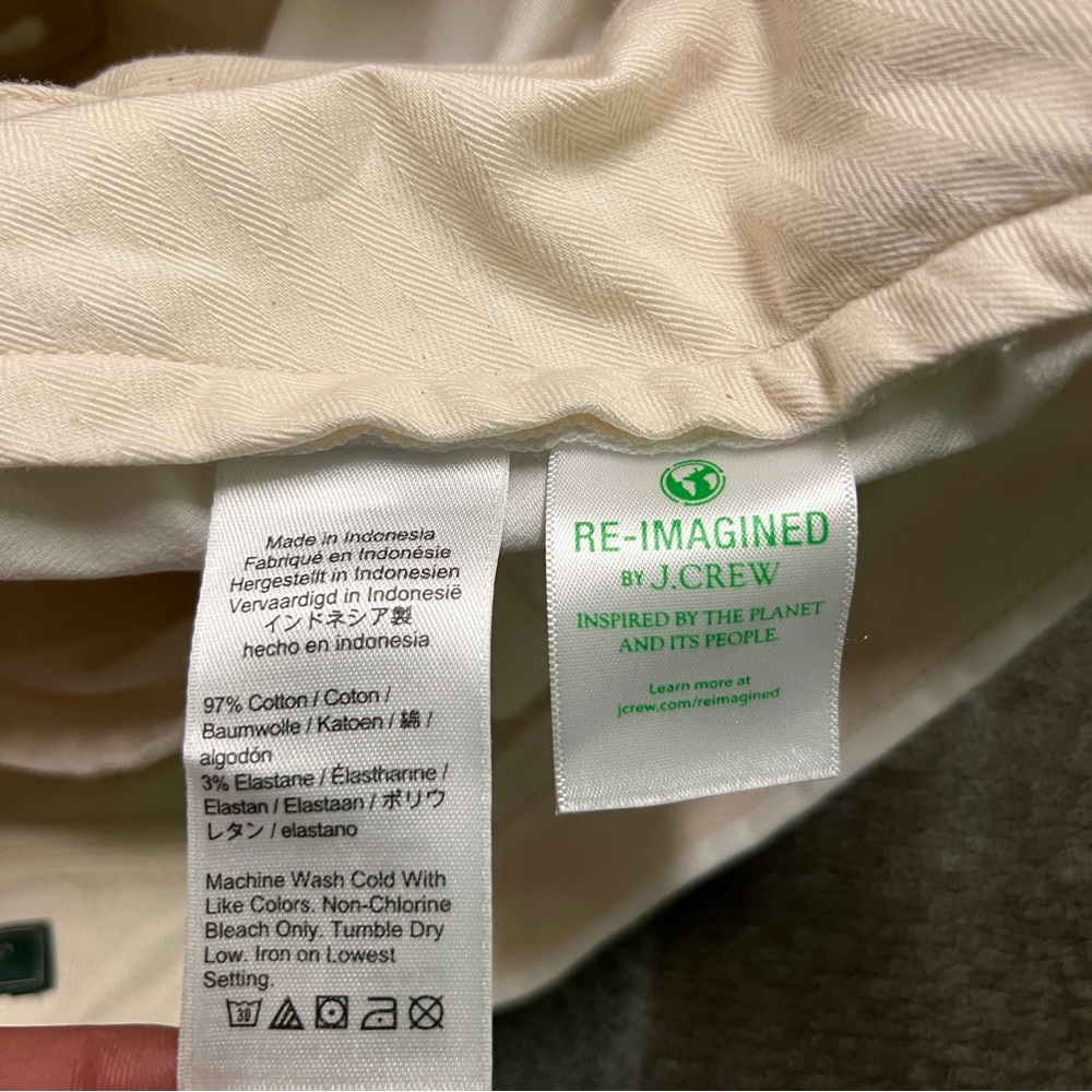 J Crew Pants Mens 34x29 White Oarsman Chino 484 Slim Fit Stretch Preppy Twill - Picture 8 of 12